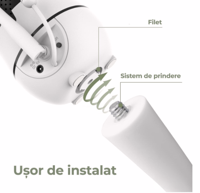 BabyMonitor Wireless cu Sunete Albe si Roz Pentru Supraveghere Audio-Video Bebelusi eGROW® Smart50+, Ecran LCD XXL 5" HD 720p, Rotire 355° Panoramic, Functie VOX, Mod Nocturn NightVision Automat [10]