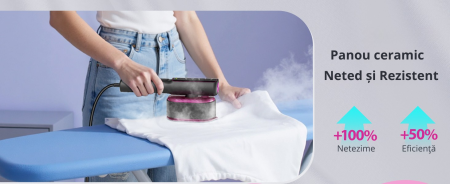 Aparat De Calcat Cu Abur 5 In 1, eGROW®, 1200W, 5 Moduri Reglabile, Afisaj LCD, Incalzire 15 Secunde, Vertical Si Orizontal, Functie Umeda/Uscata, Manusa Protectie Inclusa, Portabil Pentru Haine, Drap [13]