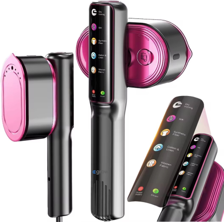 Aparate de calcat cu abur - Aparat De Calcat Cu Abur 5 In 1, eGROW®, 1200W, 5 Moduri Reglabile, Afisaj LCD, Incalzire 15 Secunde, Vertical Si Orizontal, Functie Umeda/Uscata, Manusa Protectie Inclusa, Portabil Pentru Haine, Drap