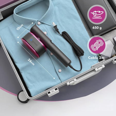 Aparat De Calcat Cu Abur 5 In 1, eGROW®, 1200W, 5 Moduri Reglabile, Afisaj LCD, Incalzire 15 Secunde, Vertical Si Orizontal, Functie Umeda/Uscata, Manusa Protectie Inclusa, Portabil Pentru Haine, Drap [8]