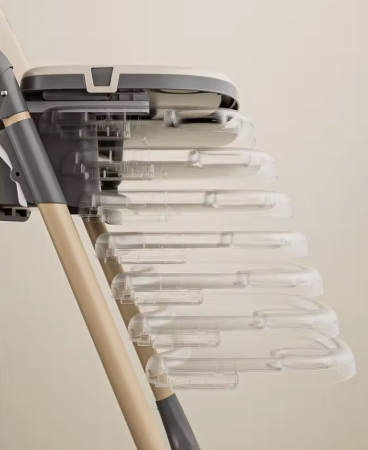 Scaun de Masa 3in1 pentru Bebelusi si Copii, eGROW®, Varsta 6-36 luni, Inaltime Ajustabila, Centura de Siguranta in 5 Puncte, Tavita Reglabila si Detasabila, Roti, Loc pentru Depozitare, Maro [5]