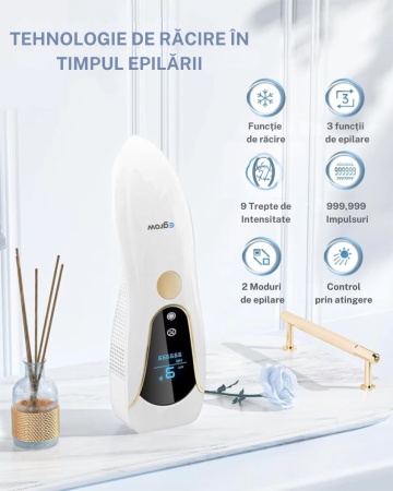 Epilator IPL eGROW® PRO SOFT SKIN, Pentru epilare definitiva fara durere, Tehnologie IPL, 9 Trepte de intensitate, 999.999 impulsuri, 3 Moduri de utilizare, Pentru femei si barbati, fata, corp, axila, [2]