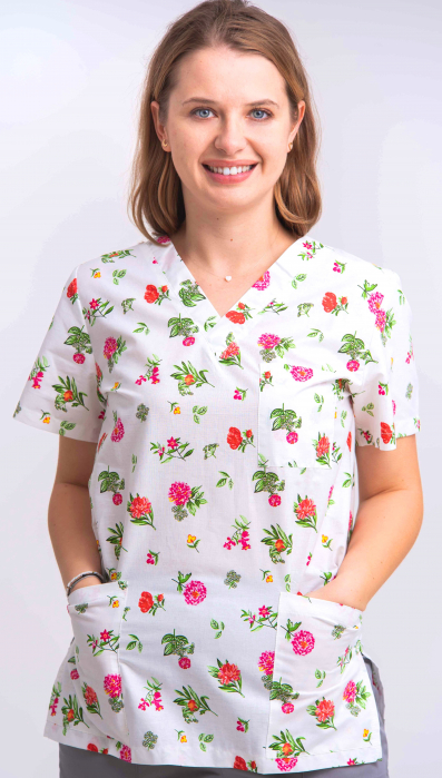 Bluza Bumbac Bujori Ciclam [2]