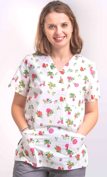 Bluza Bumbac Bujori Ciclam [3]