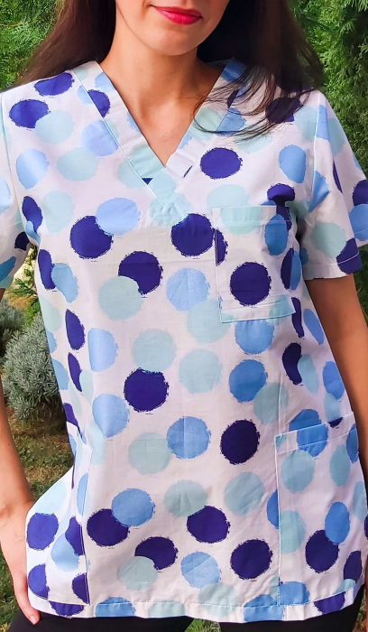 Bluza Bumbac Buline Sidefate Bleu [4]