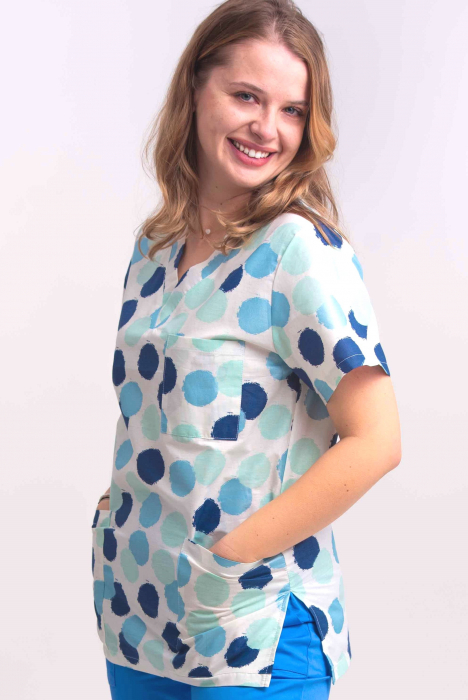 Bluza Bumbac Buline Sidefate Bleu [2]