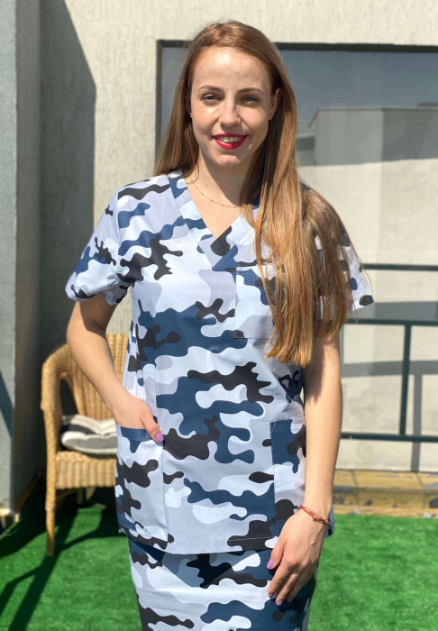 Bluza bumbac Camuflaj bleumarin si gri [5]