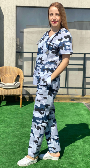 Bluza bumbac Camuflaj bleumarin si gri [3]