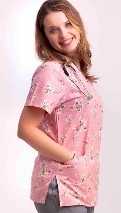 Bluza Bumbac Flori De Cires Fond Roz [2]