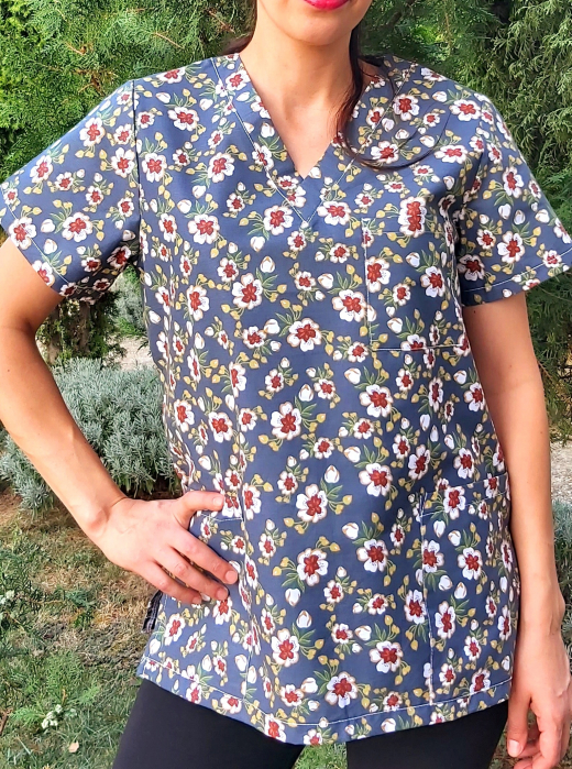 Bluza Bumbac Flori De Mar Fond Gri Inchis [4]