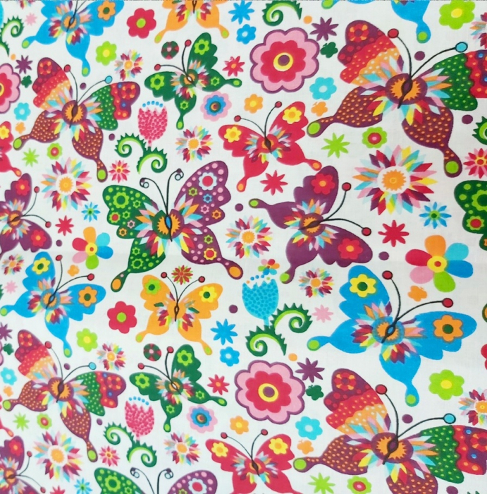Bluza bumbac Fluturasi multicolori si floricele [9]