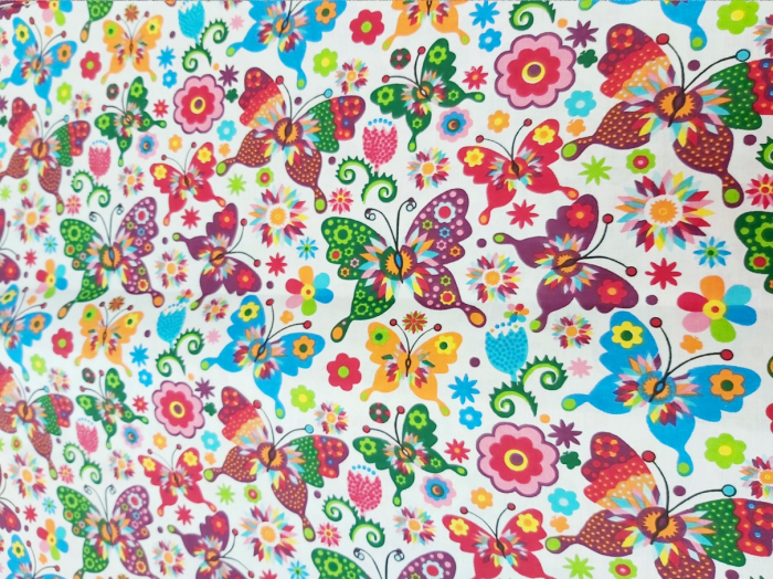 Bluza bumbac Fluturasi multicolori si floricele [8]