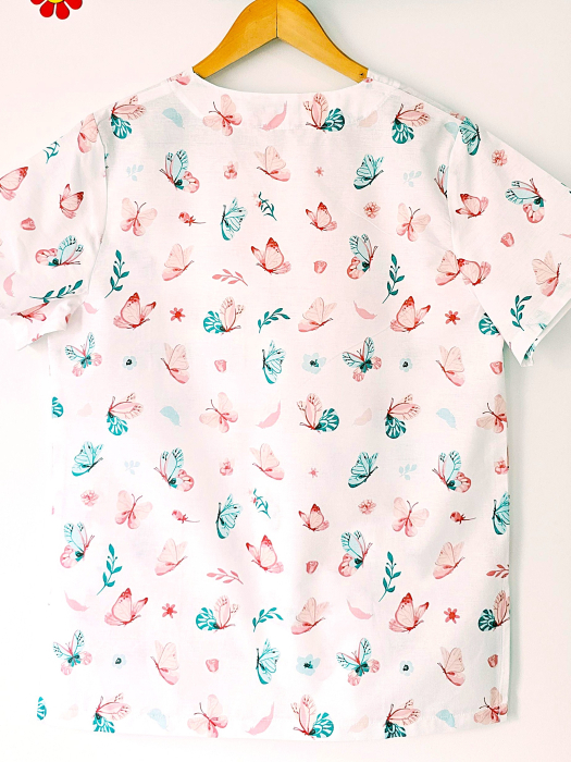 bluza-bumbac-fluturasi-roz-fond-alb [2]