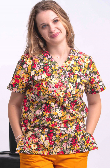 Bluza Bumbac Gradina Cu Flori Rosii [2]