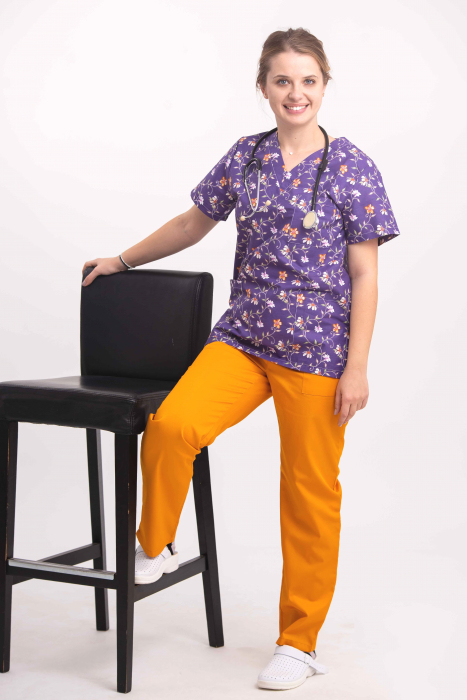 Bluza Bumbac Liana Fond Mov [3]