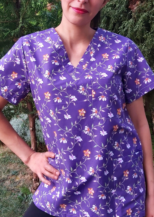 Bluza Bumbac Liana Fond Mov [4]