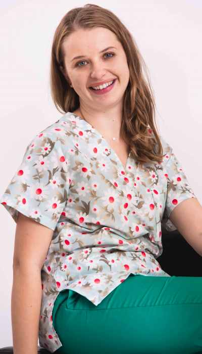 Bluza Bumbac Margarete Albe Fond Bleu [3]