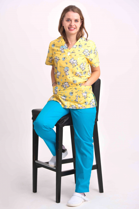Bluza Bumbac Miau Miau Fond Galben [3]