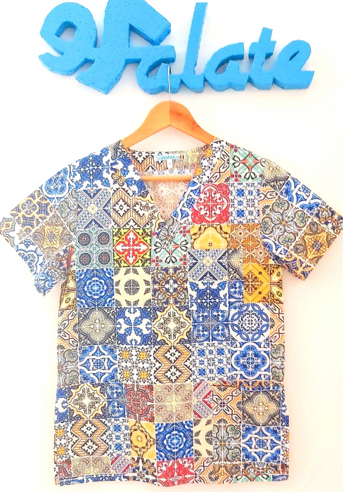 Bluza Bumbac Mozaic Albastru [4]