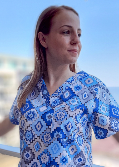 Bluza Bumbac Mozaic Bleu Si Albastru [2]