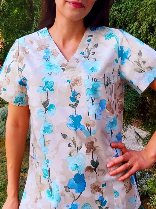 Bluza Bumbac Orhidee Bleu [4]