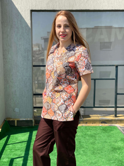 Bluza bumbac Orient 2 portocaliu si galben [6]