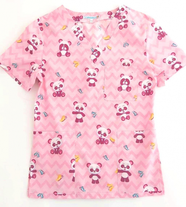 Bluza bumbac Panda roz [5]
