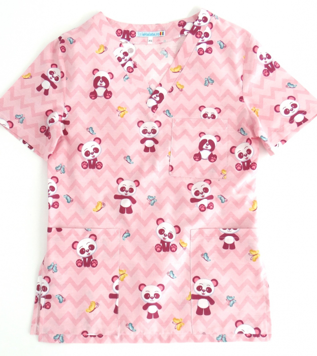 Bluza bumbac Panda roz [6]