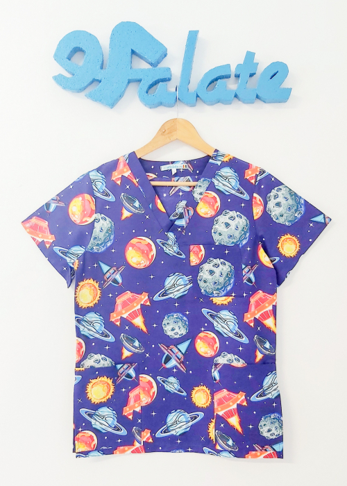 Bluza Bumbac Planete Si Meteoriti Fond Indigo [4]