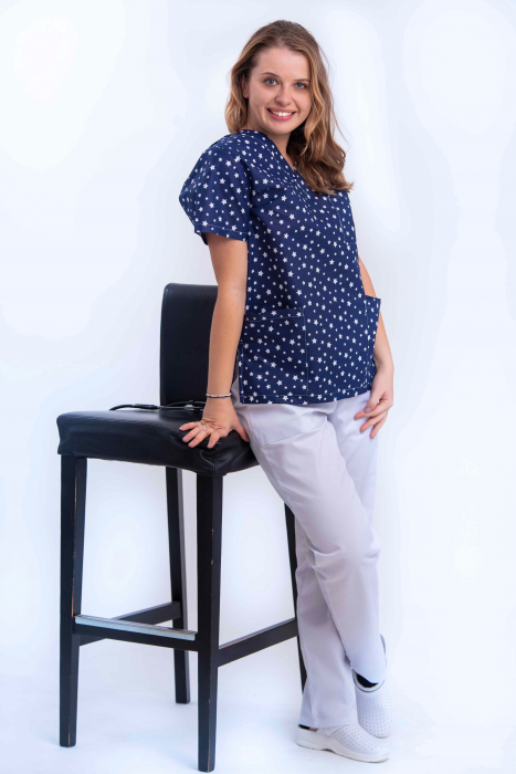 Bluza Bumbac Stelute Fond Bleumarin [2]