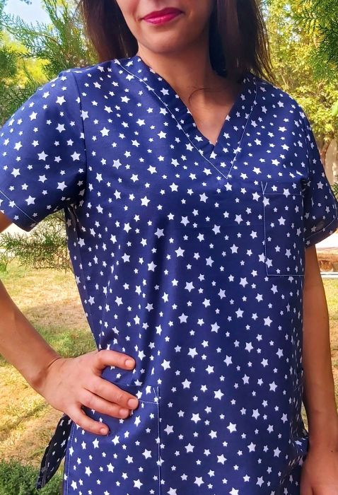 Bluza Bumbac Stelute Fond Bleumarin [5]
