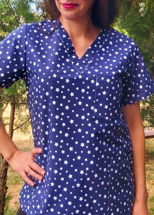Bluza Bumbac Stelute Fond Bleumarin [4]