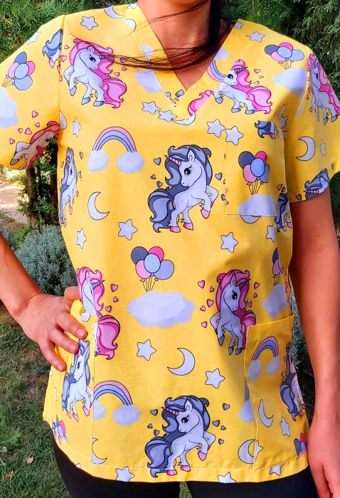 Bluza Bumbac Unicorn Fond Galben [4]