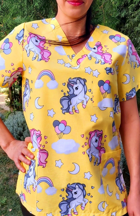 Bluza Bumbac Unicorn Fond Galben [5]