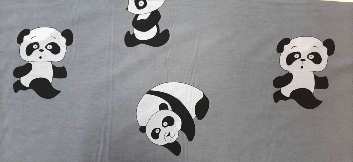 Bluza bumbac Ursuleti Panda fond gri [2]