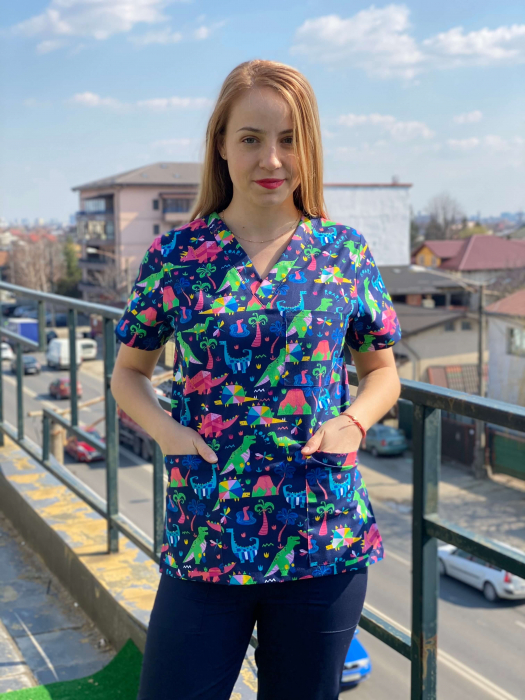 Bluza tercot Dino fond bleumarin [8]