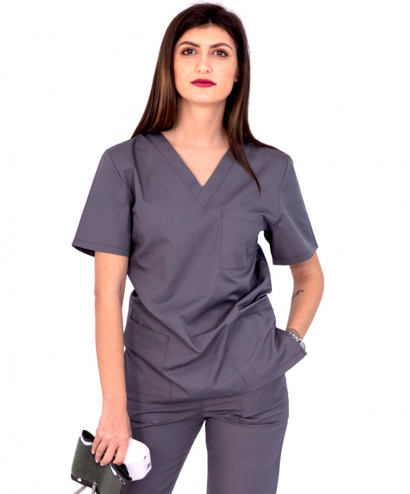 Bluza tercot Unisex gri inchis [3]