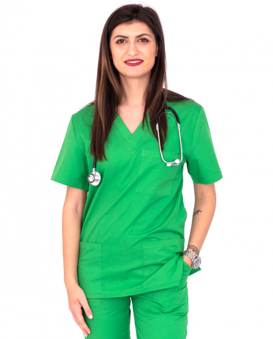 Bluza tercot Unisex verde-iarba [3]