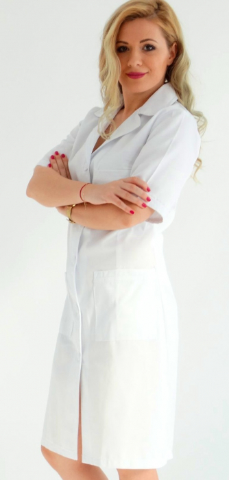 Halat alb lung, maneca scurta [3]