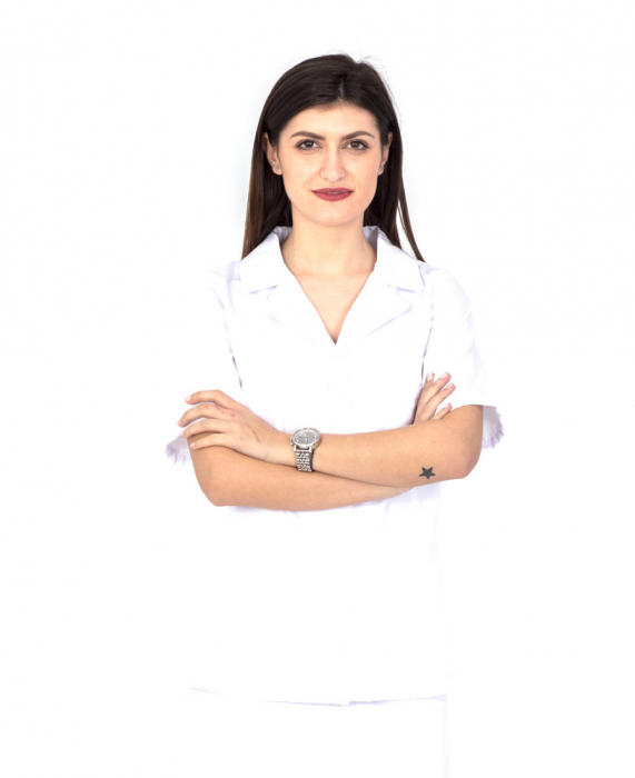 Halat alb scurt, maneca scurta [4]