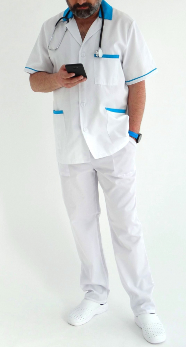 Halat barbati alb, guler turquoise [4]
