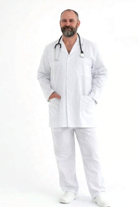 Halat barbati alb, maneca lunga [2]