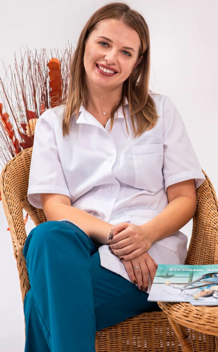Halat Bianca alb, maneca scurta [2]