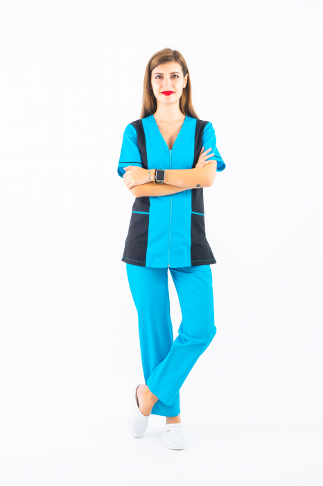 Halat fermoar turquoise si negru [3]