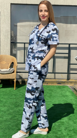 PANTALON BUMBAC CAMUFLAJ BLEUMARIN SI GRI [2]
