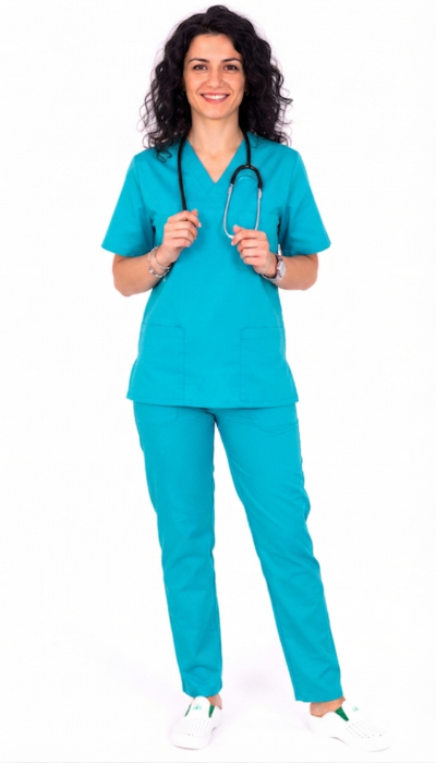 Pantalon tercot turquoise [2]