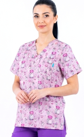 Bluze unisex cu imprimeuri - bluza-bumbac-bebe-urs-fond-mov
