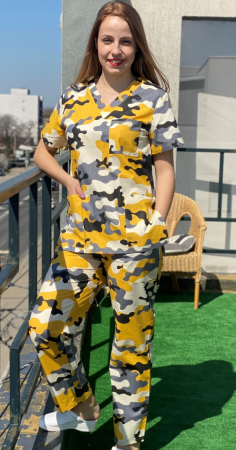 Bluza bumbac Camuflaj galben si gri [1]