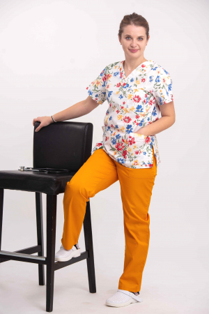 Bluza Bumbac Flori Albastre Si Rosii [3]