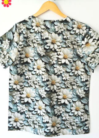 Bluze Medicale - bluza-bumbac-flori-de-bali-3d